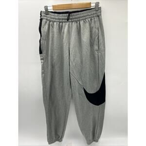 Nike Sweatpants Jogger Stretch Drawstring Dri-Fit Swoosh Men’s Size LARGE Gray
